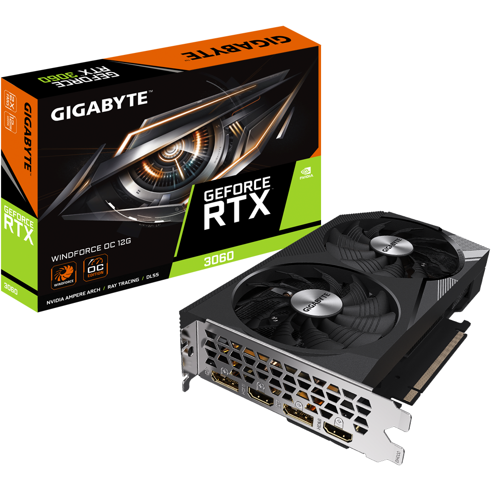 Card màn hình VGA GIGABYTE GeForce RTX 3060 WindForce OC 12G (rev. 1.0)