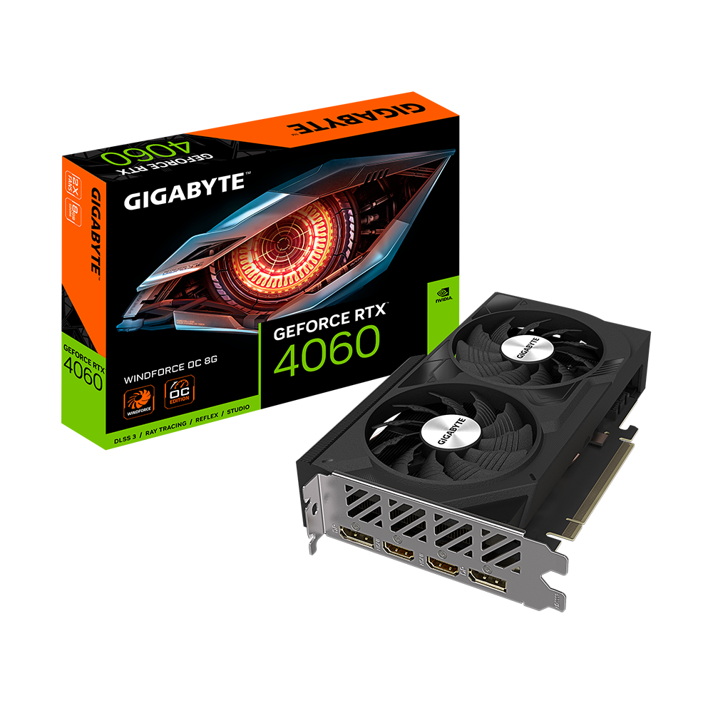 Card màn hình VGA GIGABYTE GeForce RTX 4060 WindForce OC 8G