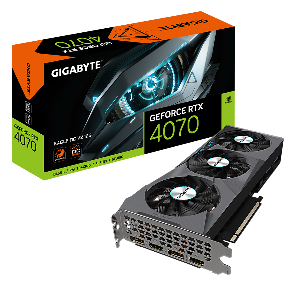 Card màn hình VGA Gigabyte GeForce RTX 4070 Eagle OC V2 12G (GV-N4070EAGLE OCV2-12GD)