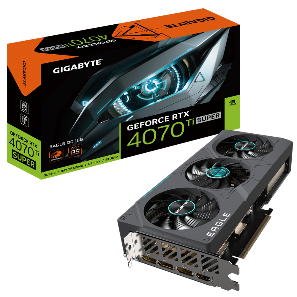 Card màn hình VGA GIGABYTE GeForce RTX 4070 Ti SUPER EAGLE OC 16G (GV-N407TSEAGLE OC-16GD)