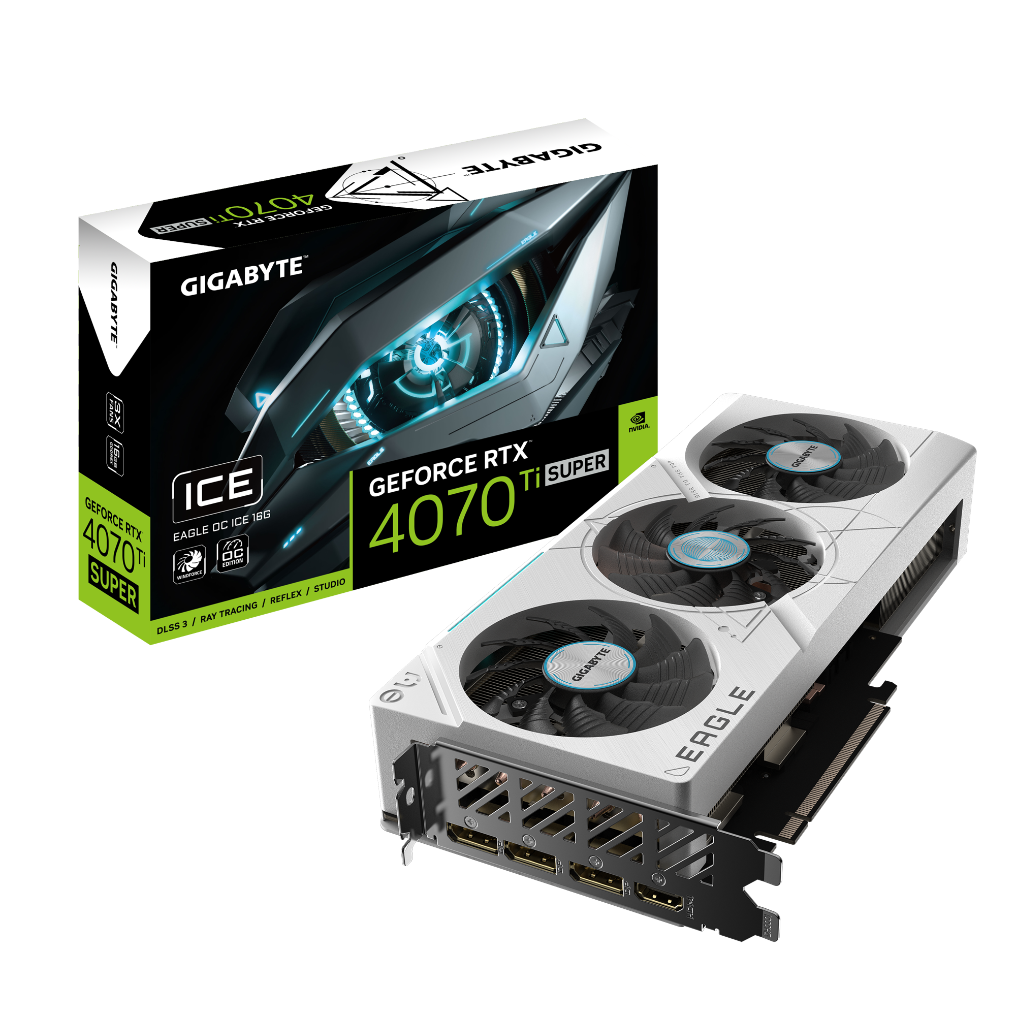 Card màn hình VGA Gigabyte GeForce RTX 4070 Ti Super Eagle OC ICE 16G (GV-N407TSEAGLEOC ICE-16GD)