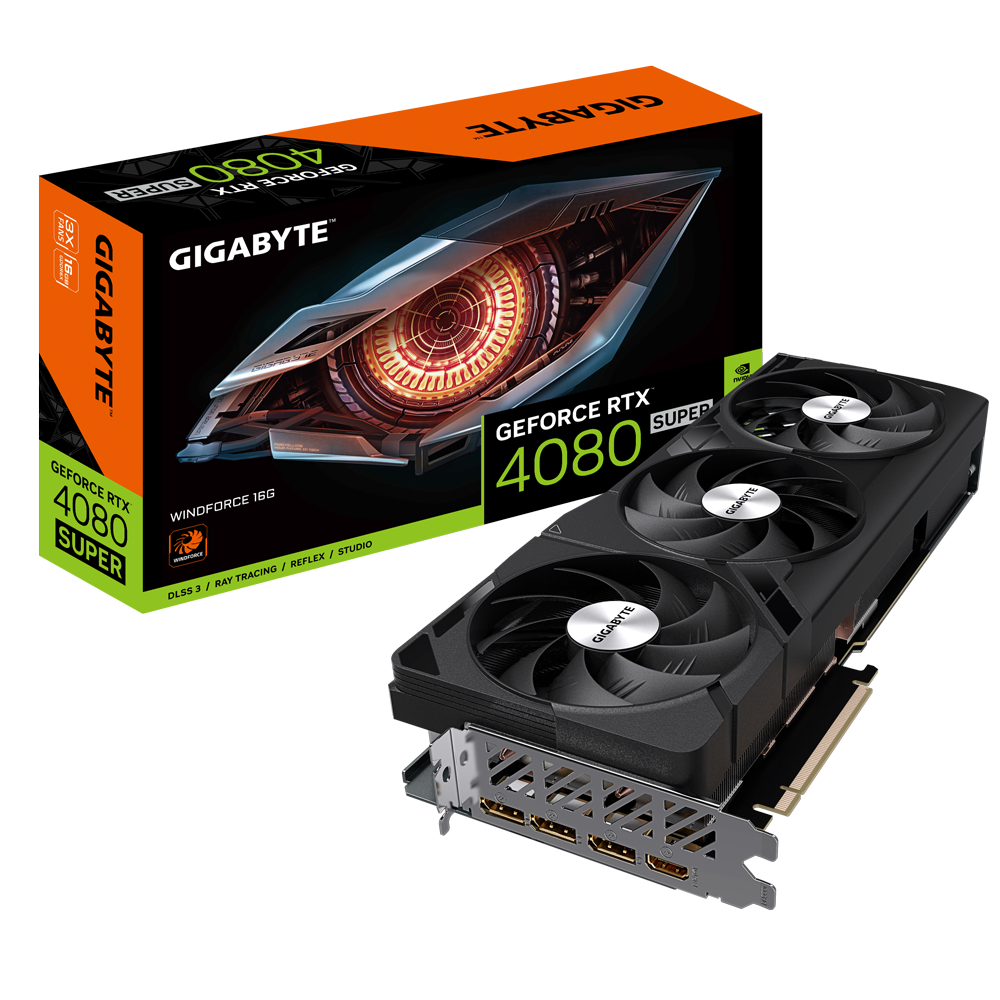 Card màn hình VGA GIGABYTE GeForce RTX 4080 SUPER WINDFORCE 16G (GV-N408SWF3-16GD)