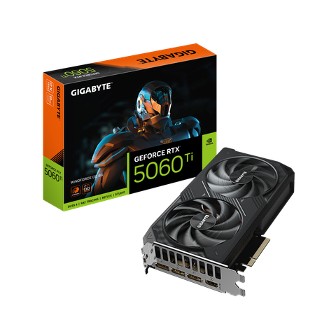 Card màn hình NVIDIA GeForce RTX 5060 Ti Gigabyte WINDFORCE OC | 8GB GDDR7, 4608 CUDA, 650W