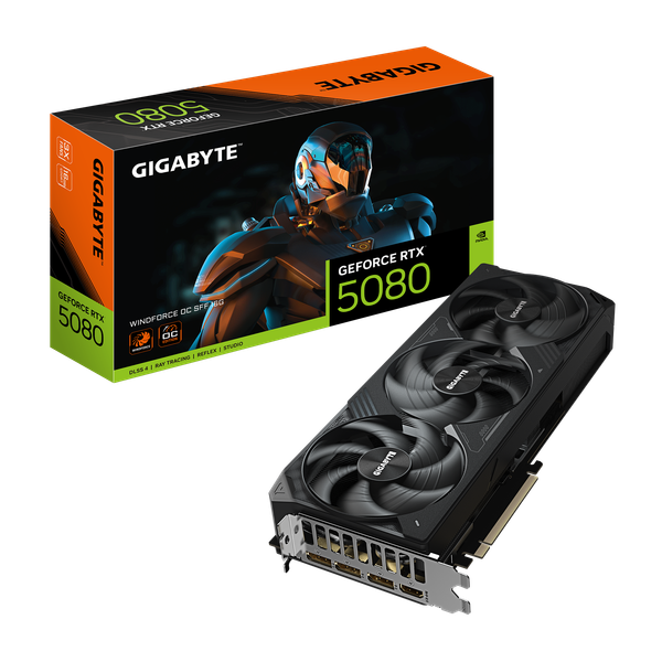 Card màn hình NVIDIA GeForce RTX 5080 Gigabyte WINDFORCE OC SFF OC | 16GB GDDR7, 10752 CUDA, 850W 