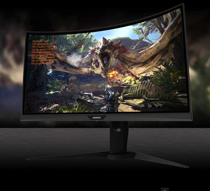 Màn hình LCD 27'' Gigabyte Aorus CV27F-EK FHD 165Hz 1ms Gaming Cong