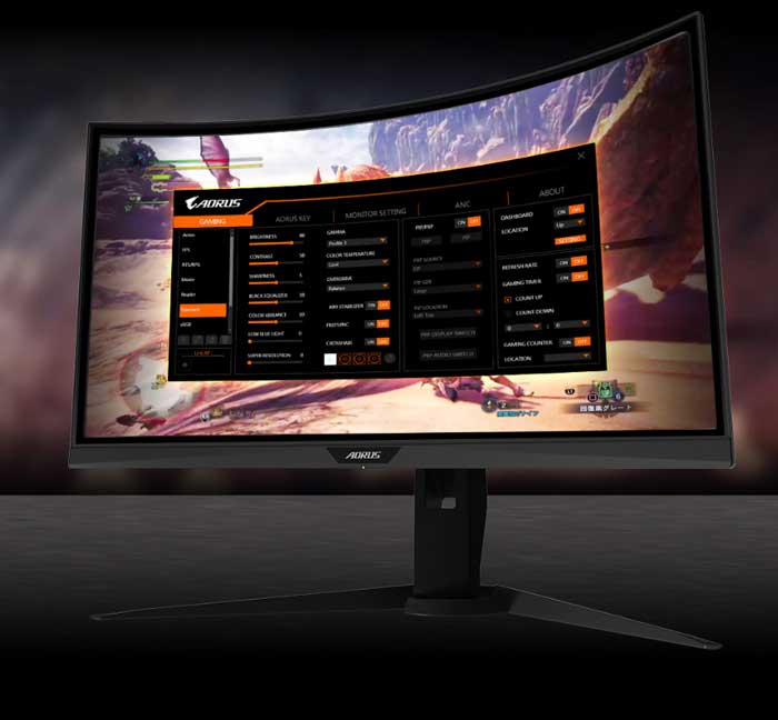 Màn hình LCD 27'' Gigabyte Aorus CV27F-EK FHD 165Hz 1ms Gaming Cong