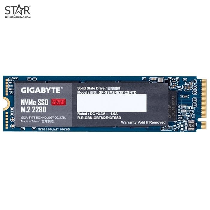 Ổ Cứng SSD 512G Gigabyte M.2 NVMe PCIe Gen3x4 (GP-GSM2NE3512GNTD)