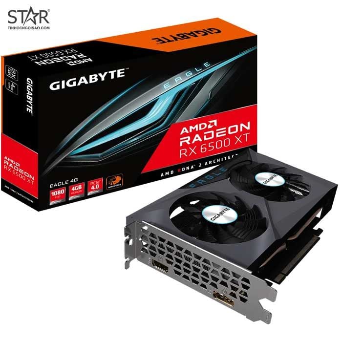 VGA Radeon RX 6500 XT 4GB GDDR6 Gigabyte EAGLE (GV-R65XTEAGLE-4GBD)