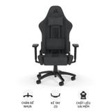  Ghế gaming CORSAIR TC100 RELAXED | Xám, 120kg, Chân xoay, Lưng vải (CF-9010052-WW) 