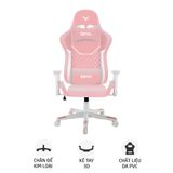  Ghế gaming CENTAUR Devil | Hồng, 120kg, Chân xoay, Da PU 