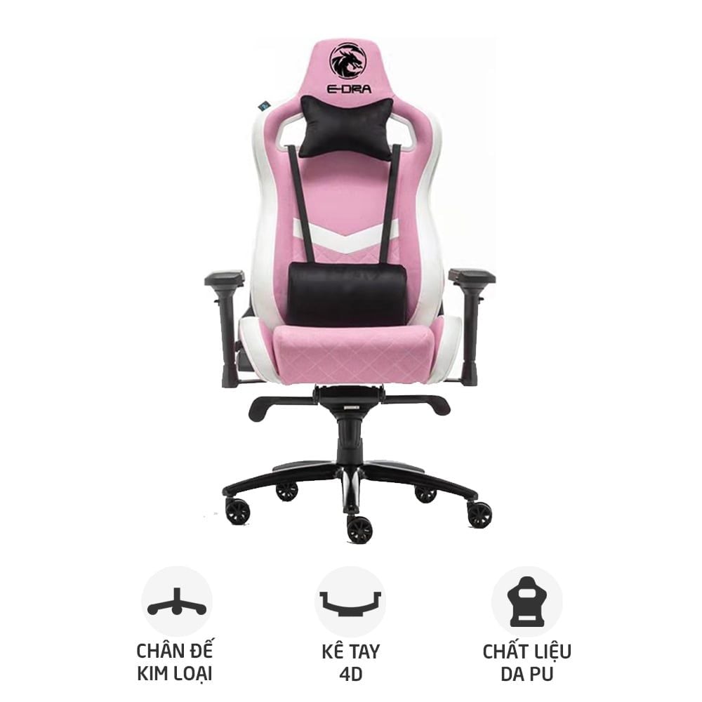 Ghế E-Dra Iris EGC228 Pink Chân Xoay