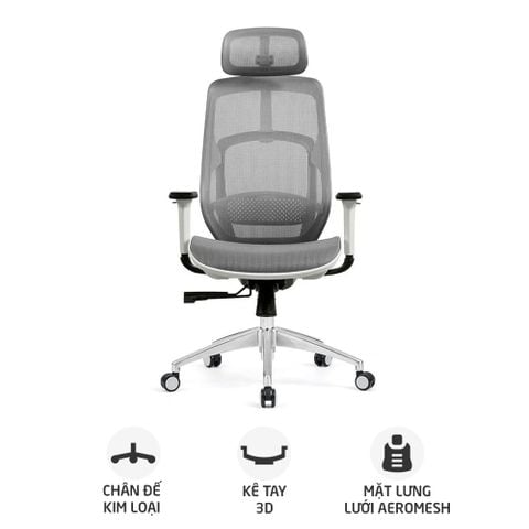 Ghế công thái học Ergonomic HyperWork Airy | Trắng