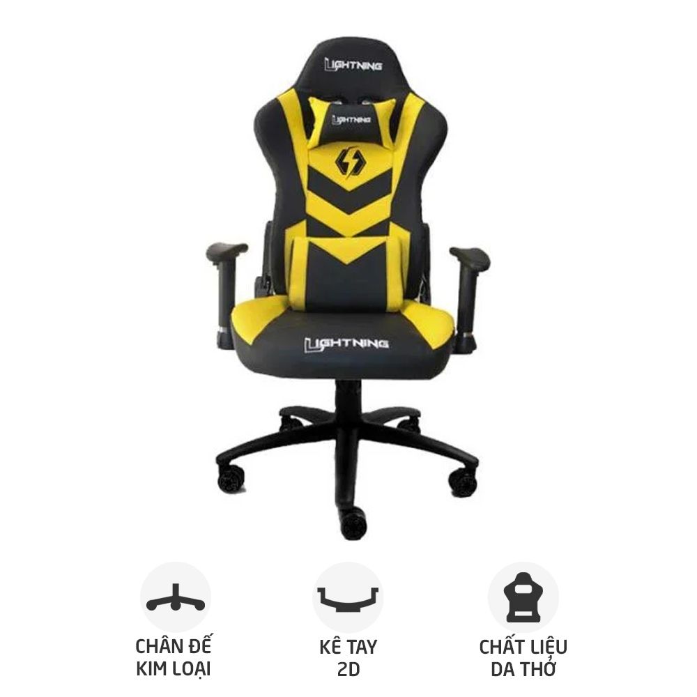 Ghế Gaming Lightning A-LN002 | Vàng Đen