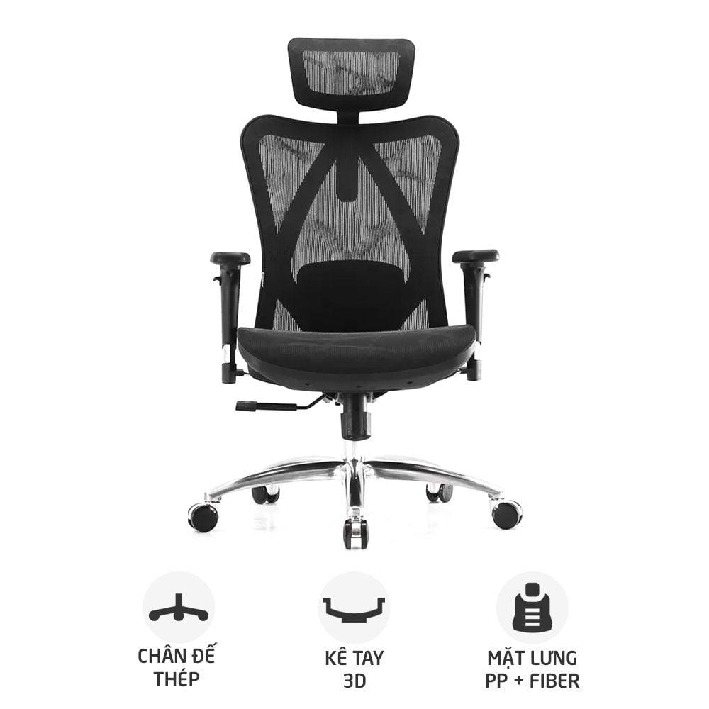 Ghế công thái học Ergonomic Sihoo M57 | Đen