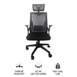  Ghế công thái học OEM TMS04 | Đen, 120kg, Chân xoay, Lưng lưới 