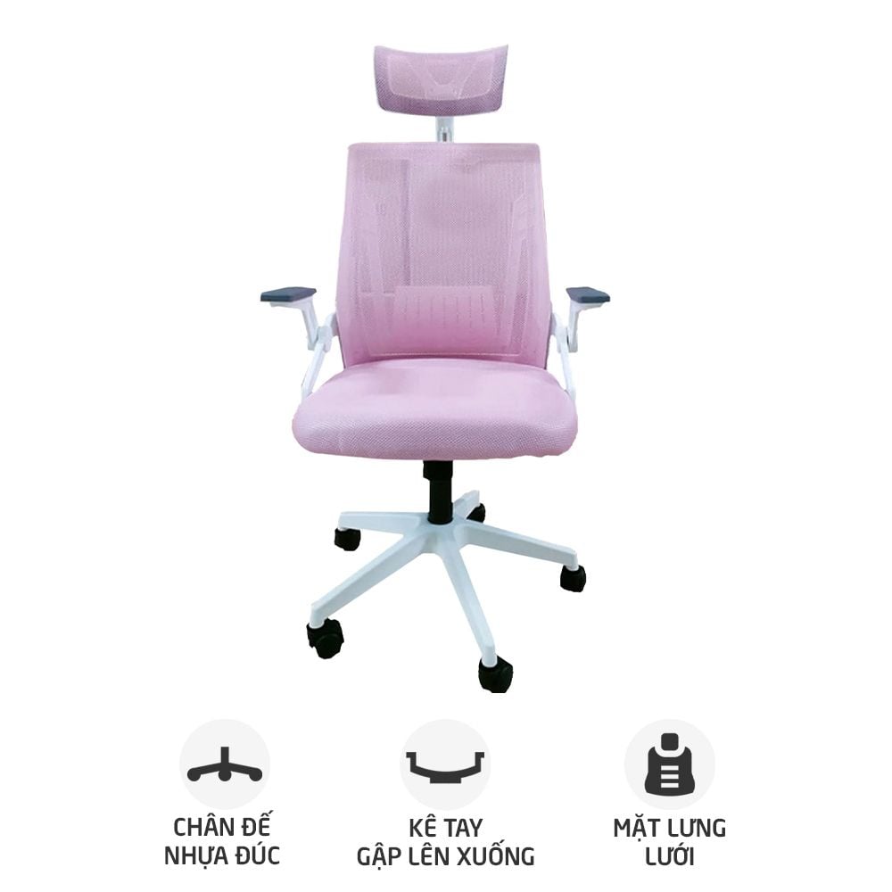 Ghế công thái học Ergonomic TMS04 | Hồng