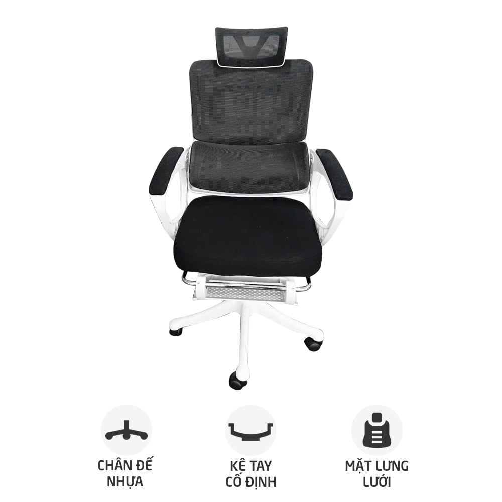 Ghế công thái học Ergonomic TMS08 | Trắng