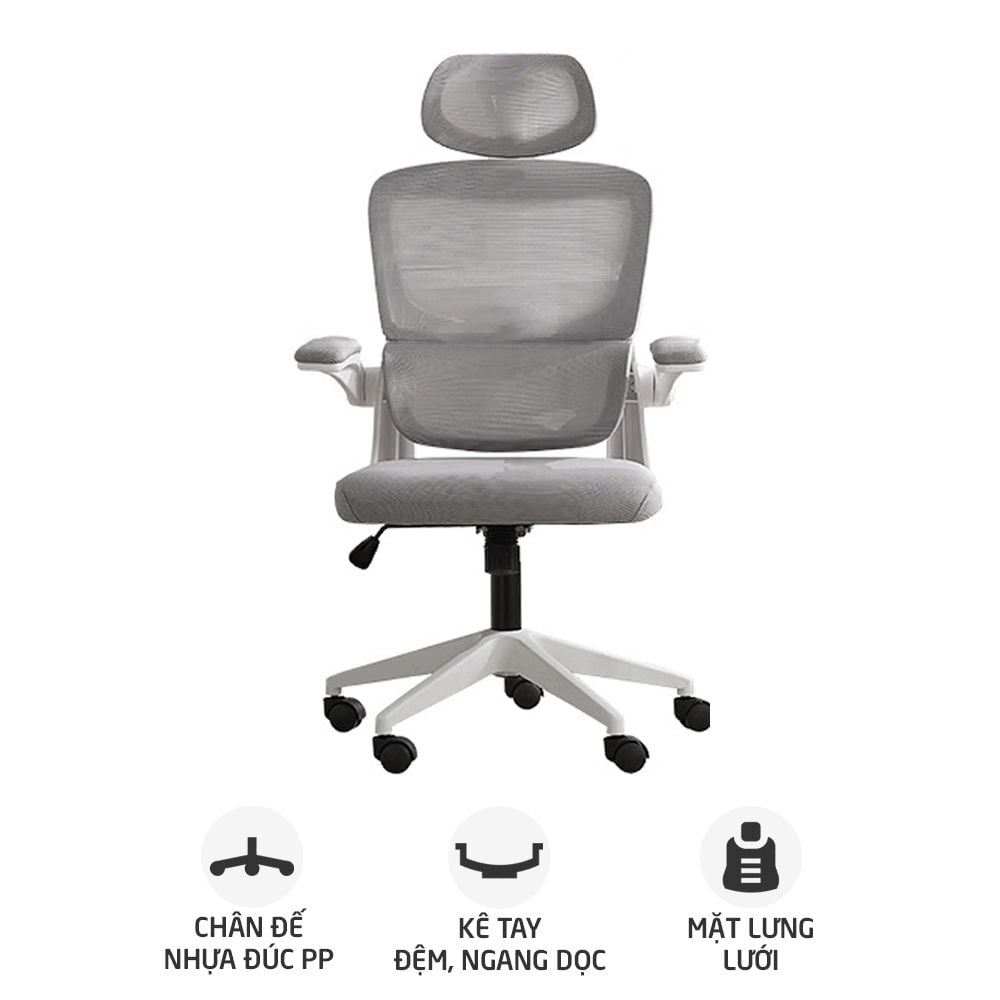 Ghế công thái học Ergonomic TMS09 | Xám