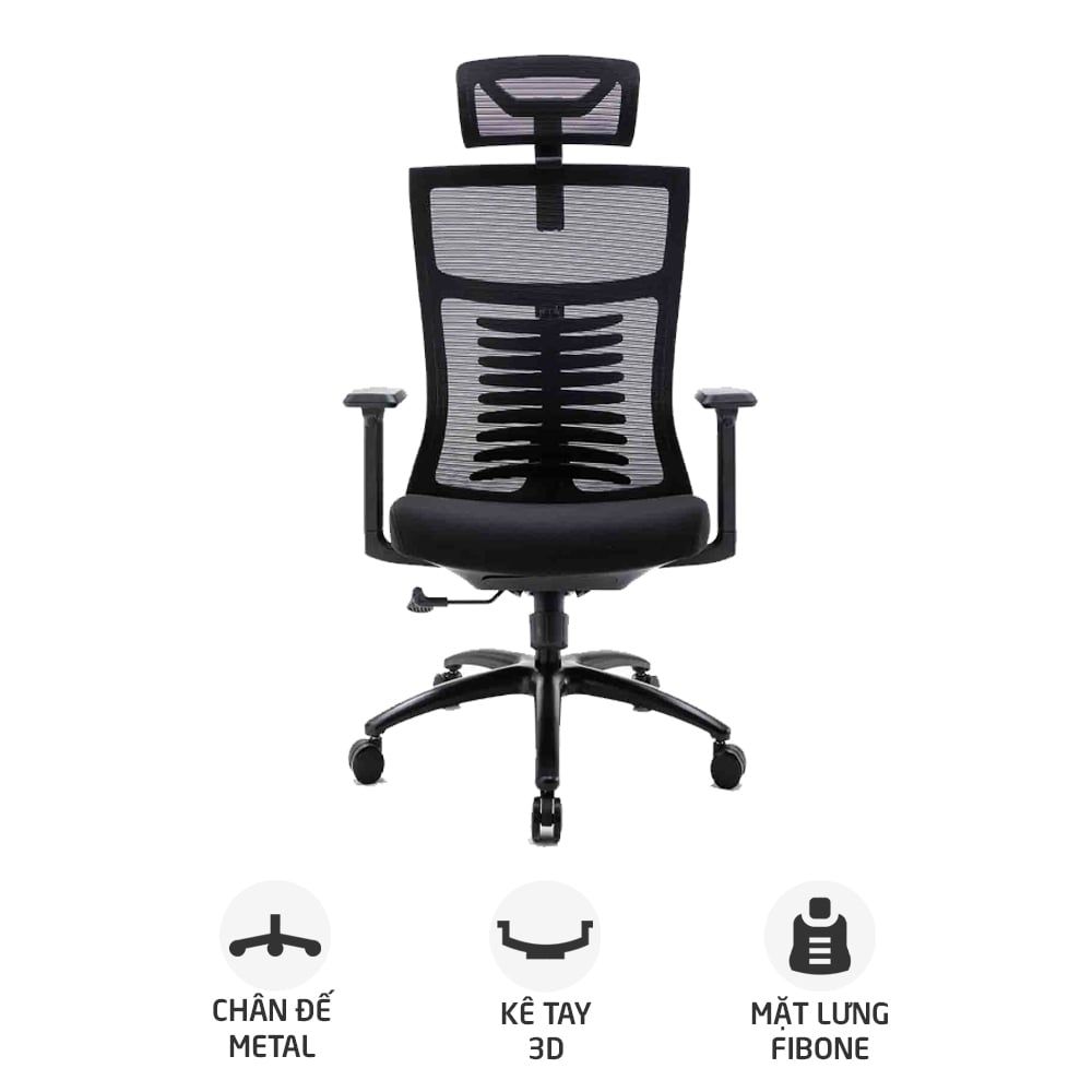 Ghế công thái học Ergonomic Warrior Hero Series WEC502 Plus | Đen