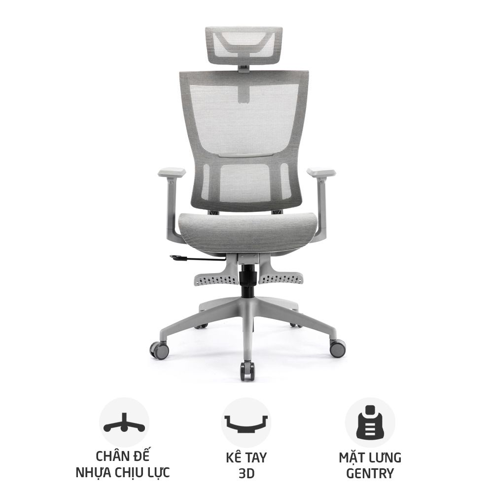 Ghế công thái học Ergonomic Warrior Hero Series WEC504 | Xám