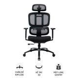  Ghế Warrior Ergonomic Hero Series WEC509 Chân Xoay, Đen 