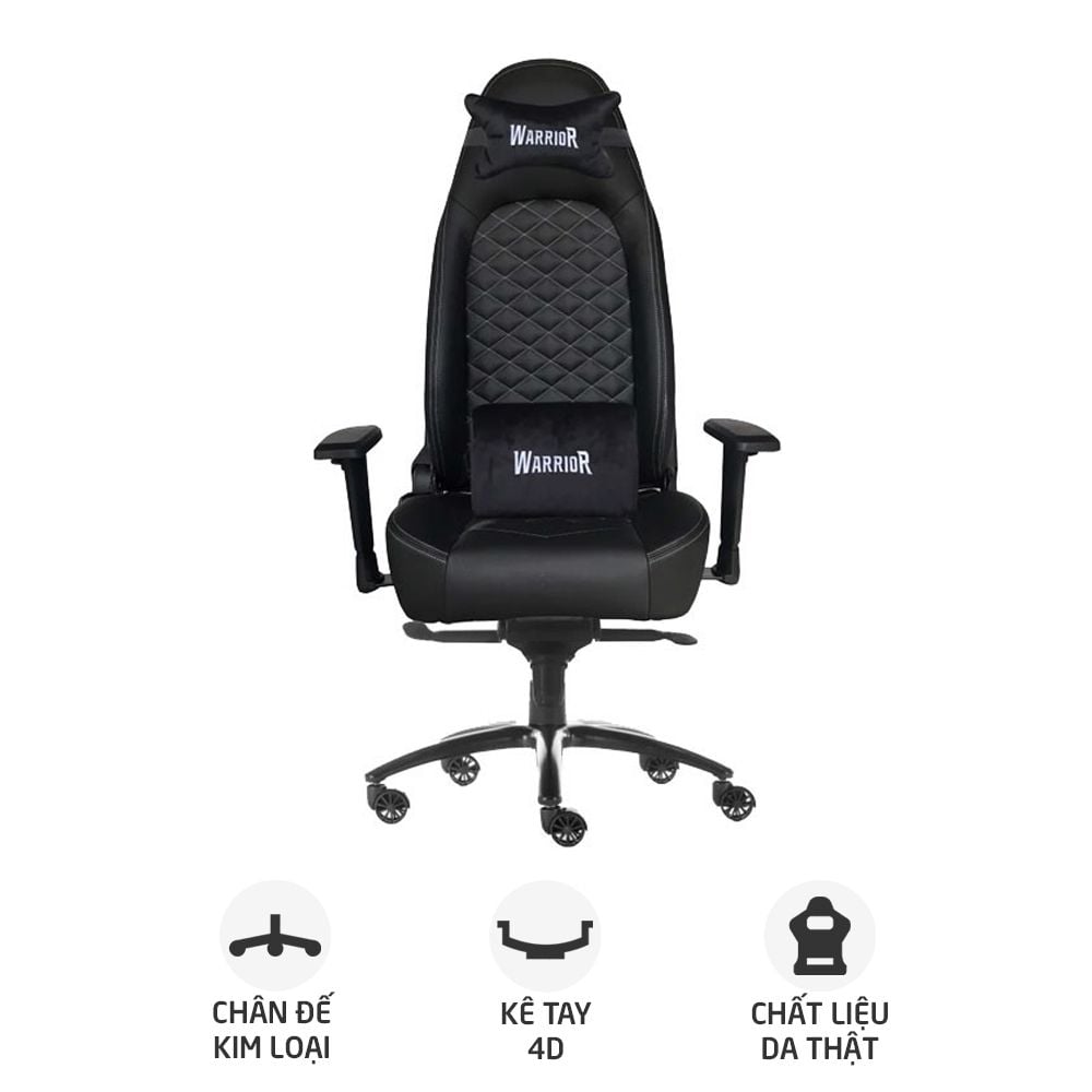 Ghế Gaming Warrior Samurai Series WGC912 Real Leather | Đen