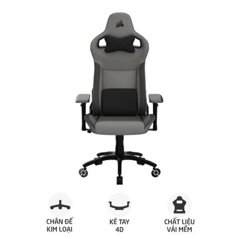 Ghế Corsair T3 Rush Fabric gaming (2023) | Xám than (CF-9010056-WW)