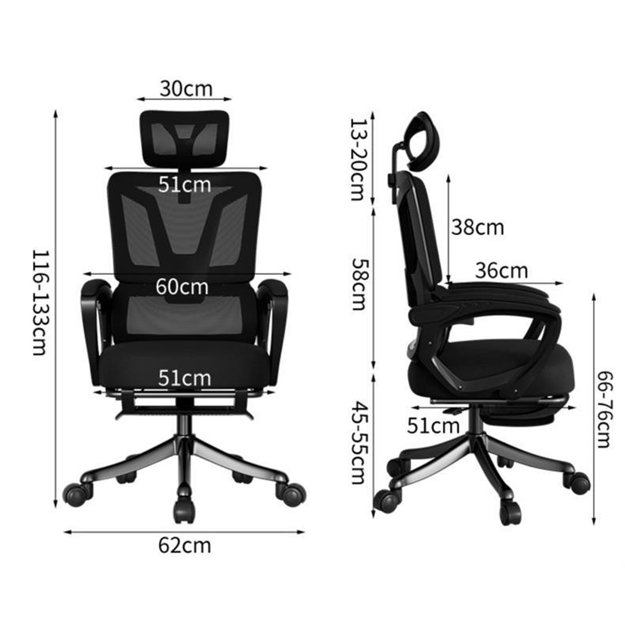 Ghế công thái học Ergonomic TMS08 | Đen