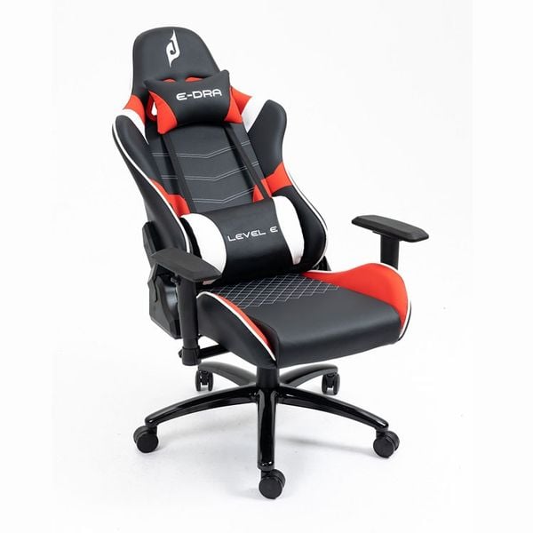  Ghế gaming E DRA Level E EGC229 | Đen đỏ, 150kg, Chân xoay, Da PU 