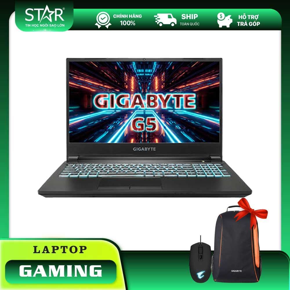 Laptop Gaming Gigabyte G5 (MD-51S1123SO): i5-11400H, RTX 3050Ti 4GB, 16GB, 512GB SSD, 15.6 inch FHD, Win 11 (Đen)