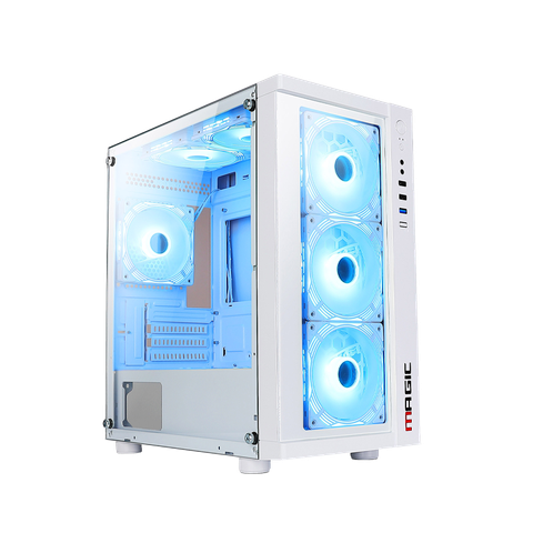 Thùng máy Magic GM-01 White | Micro ATX, sẵn 4 fan RGB