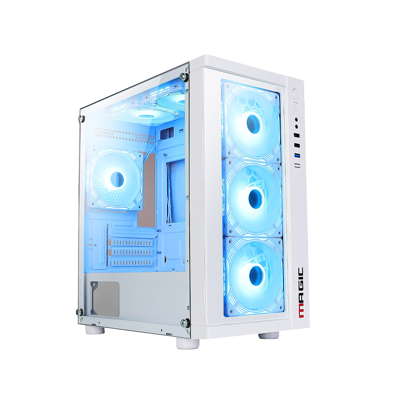 Thùng máy Case Magic GM-01 White | m-ATX, sẵn 4 fan RGB