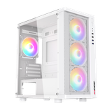  Thùng máy Magic GM-01 Mesh - Trắng | Micro ATX, Sẵn 4 fan RGB 