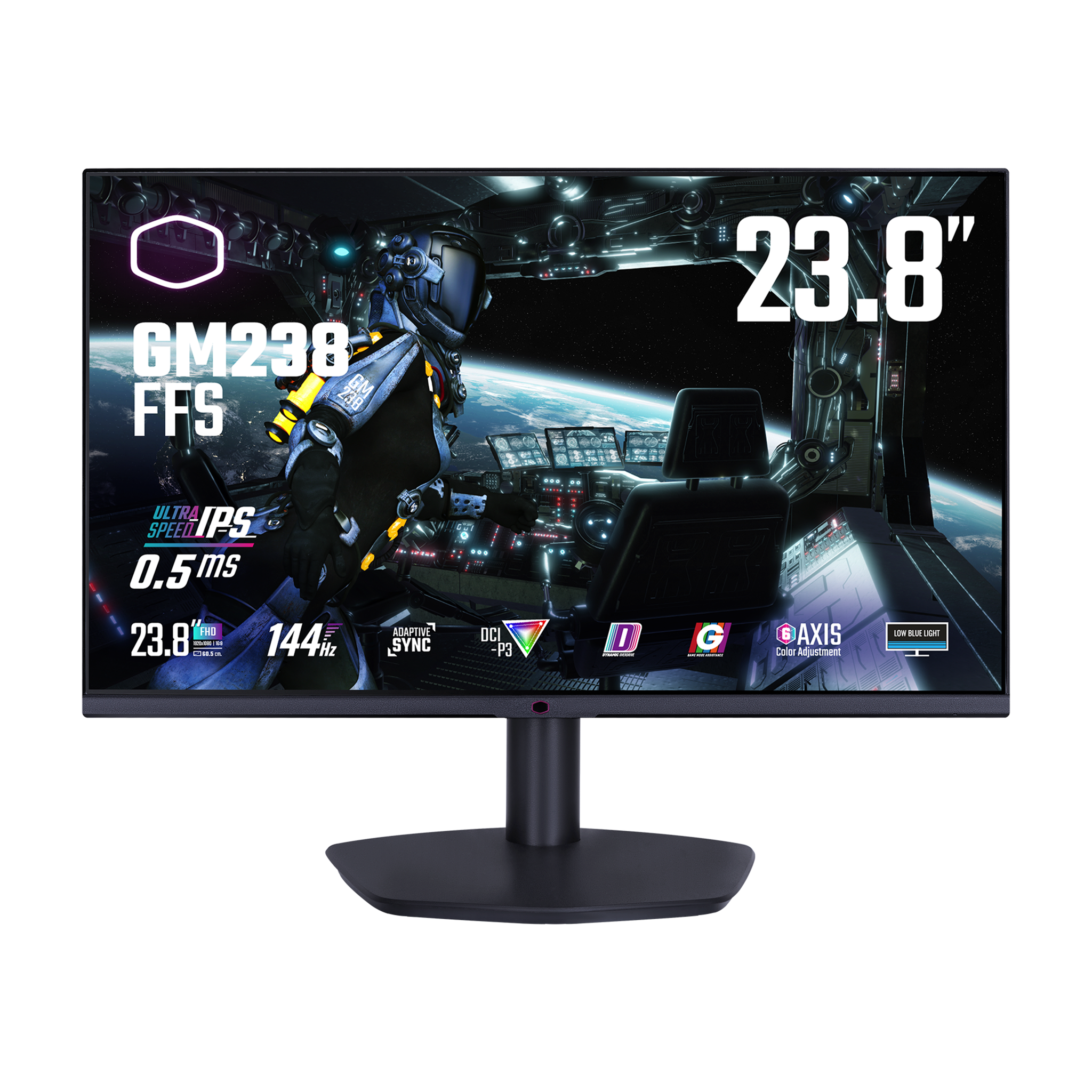 Màn hình Gaming Cooler Master GM238-FFS | 23.8 inch, Full HD, Ultra-Speed IPS, 144Hz, 0.5ms, phẳng