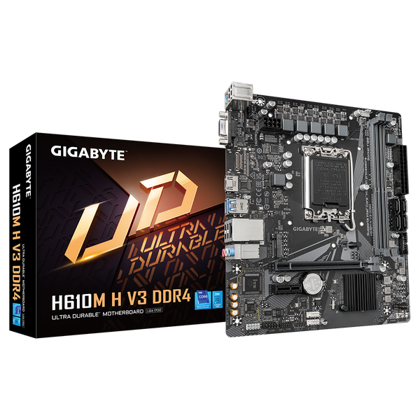  Mainboard Gigabyte H610M H V3 Rev 1.0 DDR4 | LGA 1700, mATX, 2 khe RAM 