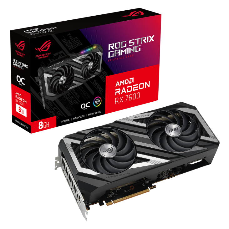 Card màn hình VGA ASUS ROG Strix Radeon RX 7600 OC Edition 8GB GDDR6