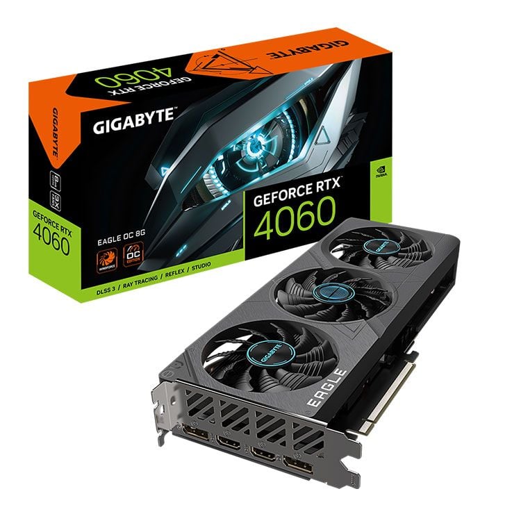 Card màn hình GIGABYTE RTX 4060 EAGLE OC 8GB (GV-N4060EAGLE OC-8GD)