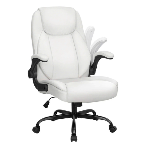 Ghế văn phòng 7057 | Màu trắng, chân xoay kim loại