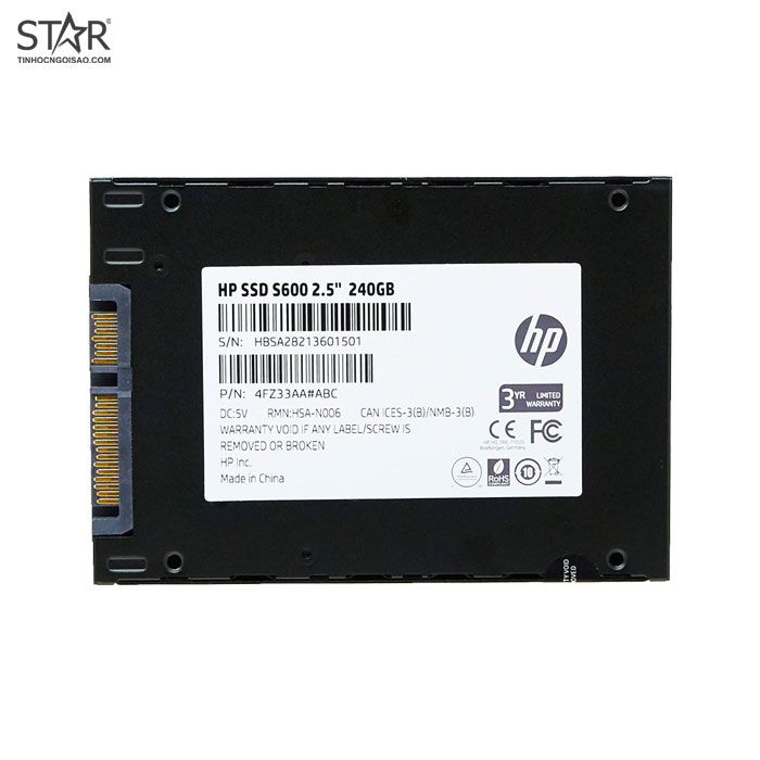 Ổ Cứng SSD 240G HP S600 Sata III 6Gb/s TLC Chính Hãng (4FZ33AA#ABC)