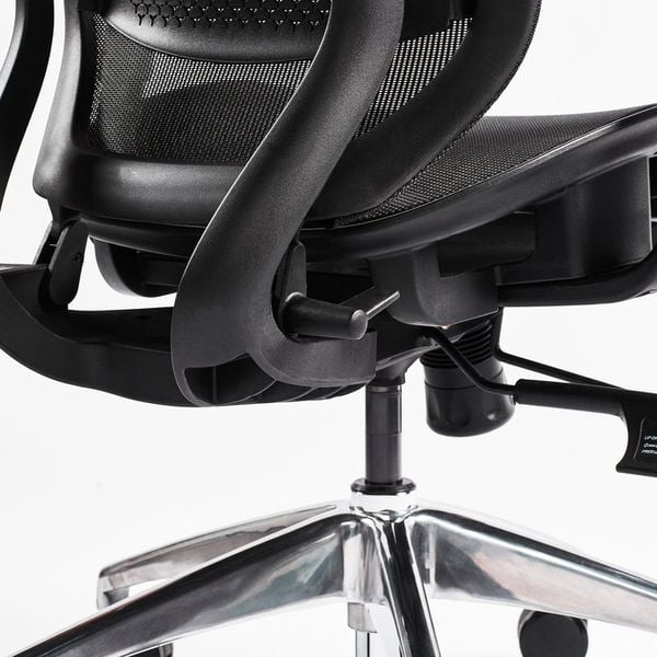  Ghế công thái học HYPERWORK Airy | Đen, 120kg, Chân xoay, Lưng lưới 