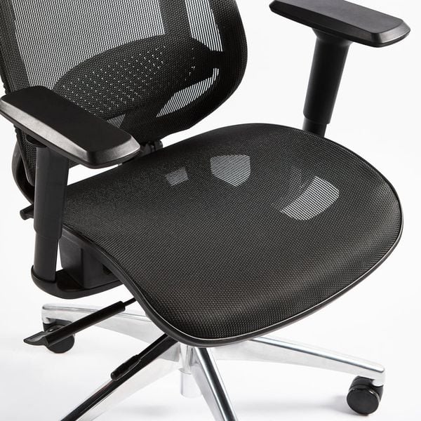  Ghế công thái học HYPERWORK Airy | Đen, 120kg, Chân xoay, Lưng lưới 