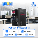  PC STAR Officeline 12 | Intel i3 12100, Ram 16GB, SSD 512GB, WiFi + BT (I31216S512W) 