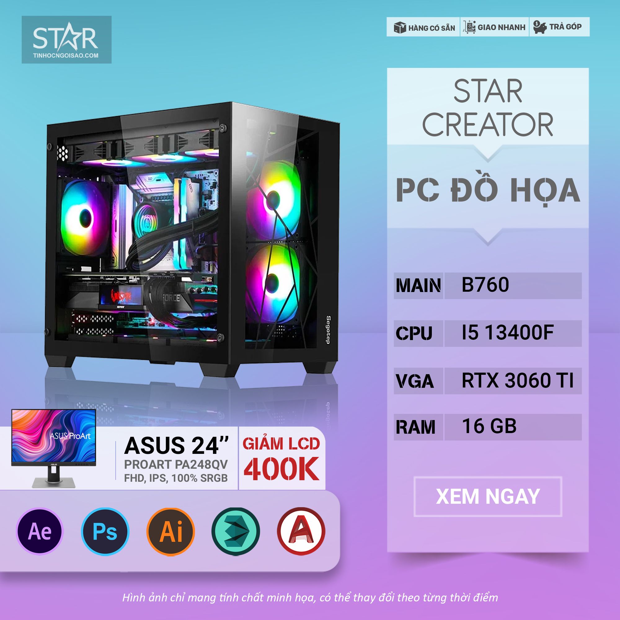 PC Creator-Gaming STAR HYPERWORKS PRO | RTX 3060TI, Intel