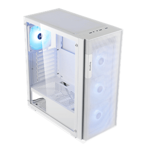 Thùng máy Case Segotep AXE 5 | Trắng, kèm 4 fan RGB