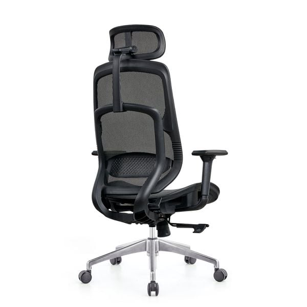  Ghế công thái học HYPERWORK Airy | Đen, 120kg, Chân xoay, Lưng lưới 