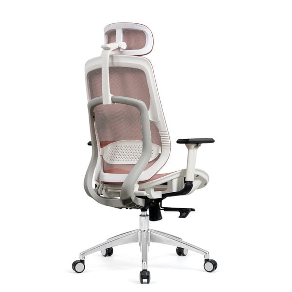  Ghế công thái học HYPERWORK Airy | Hồng, 120kg, Chân xoay, Lưng lưới 