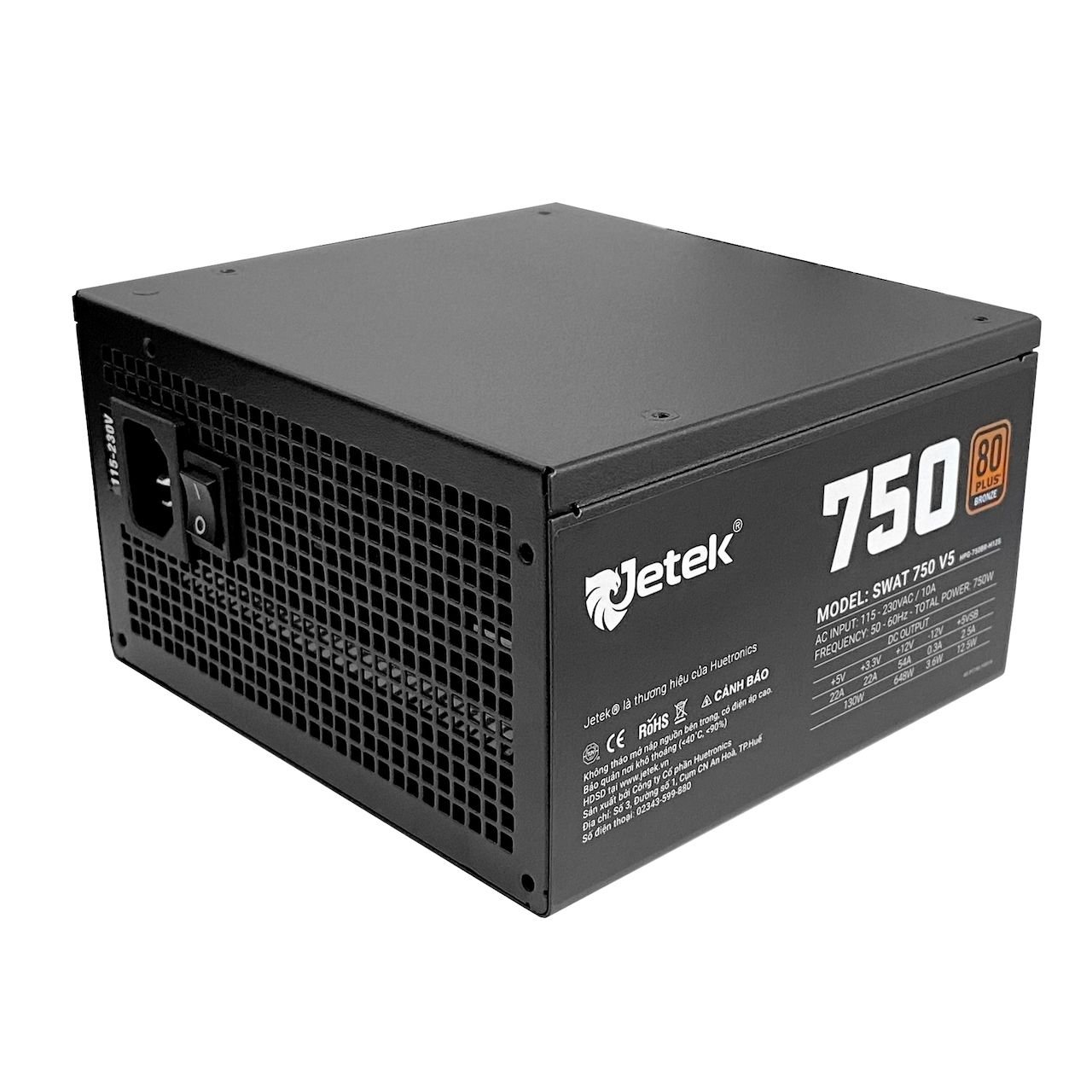 Nguồn Jetek SWAT 750 V5 Full Range | 750W, 80 Plus Bronze