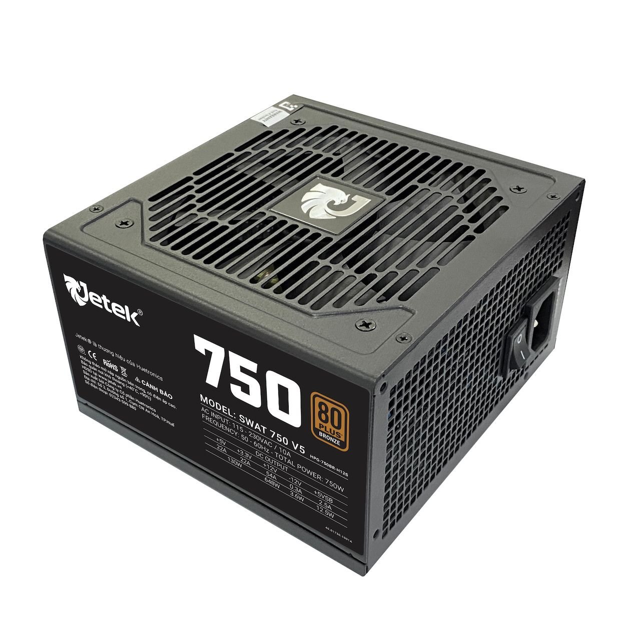 Nguồn Jetek SWAT 750 V5 Full Range | 750W, 80 Plus Bronze