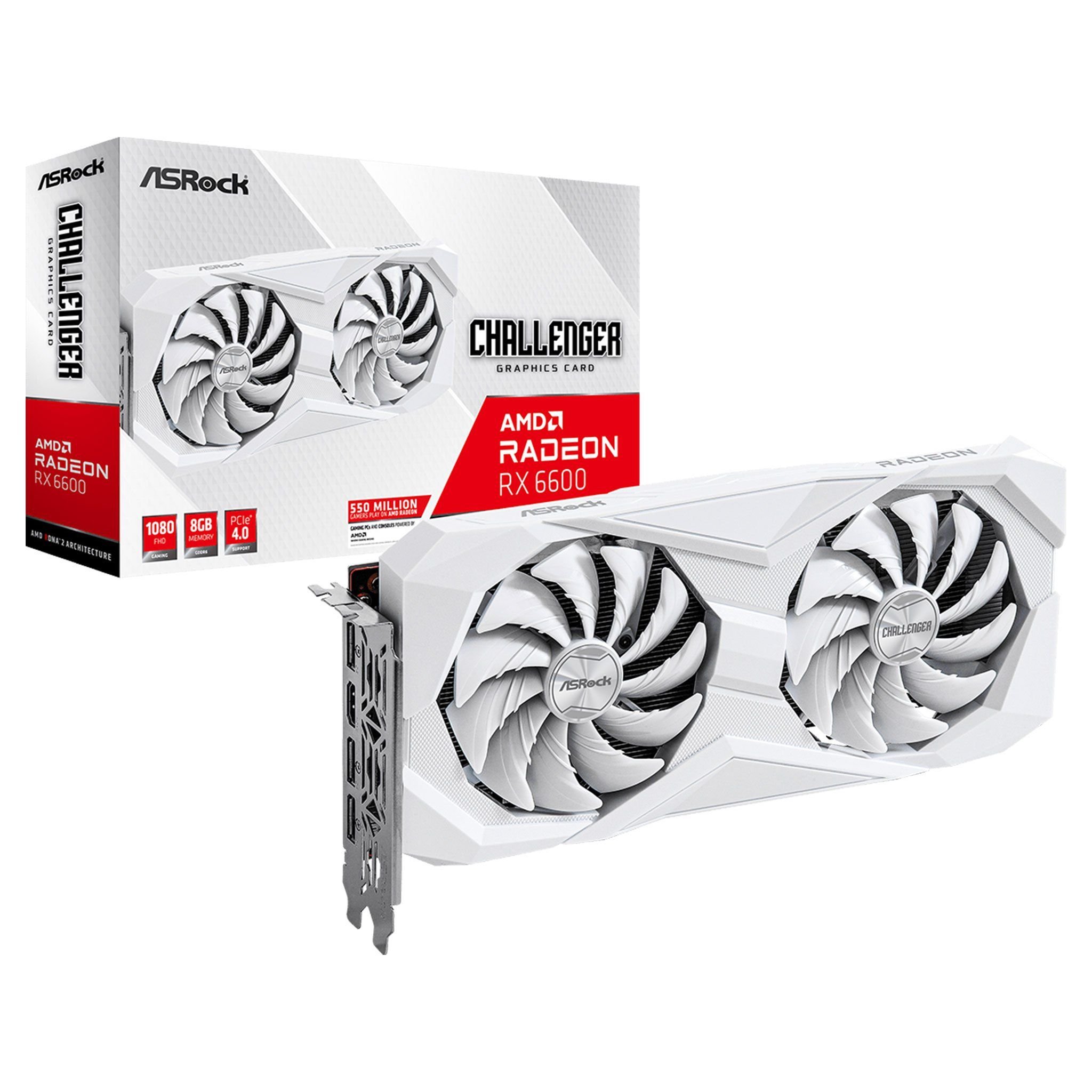 Card màn hình ASRock RX 6600 Challenger White 8GB