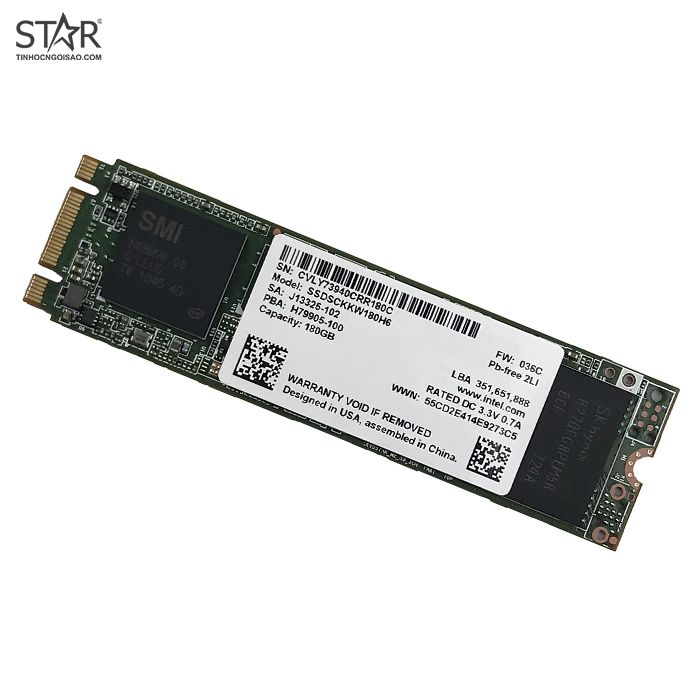 Ổ cứng SSD 180G Intel 540s M.2 2280 Sata III 6Gb/s TLC (SSDSCKKW180H6) –  tinhocngoisao.com